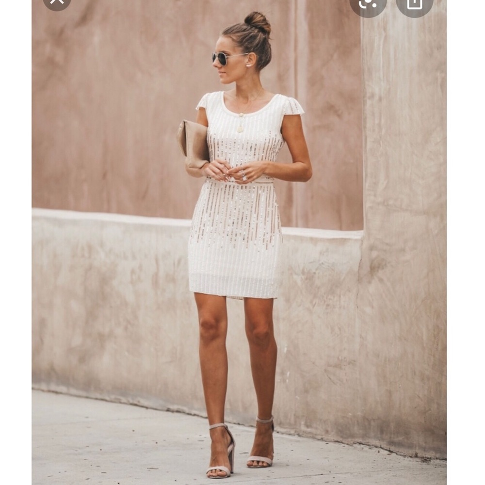 Vici sequin dress. Ivory size small. Like new!